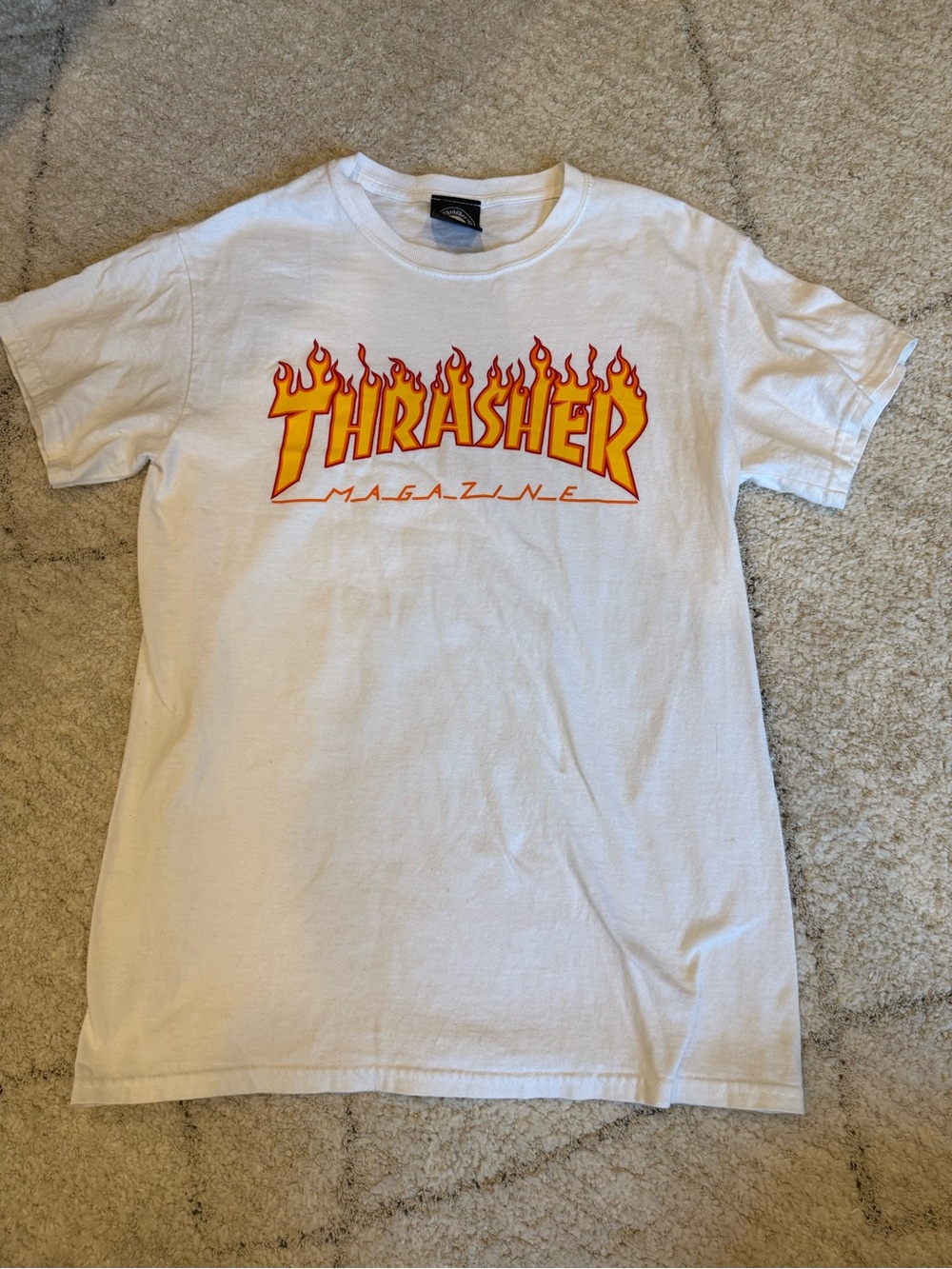 Thrasher White Short Sleeve Tee Size Small